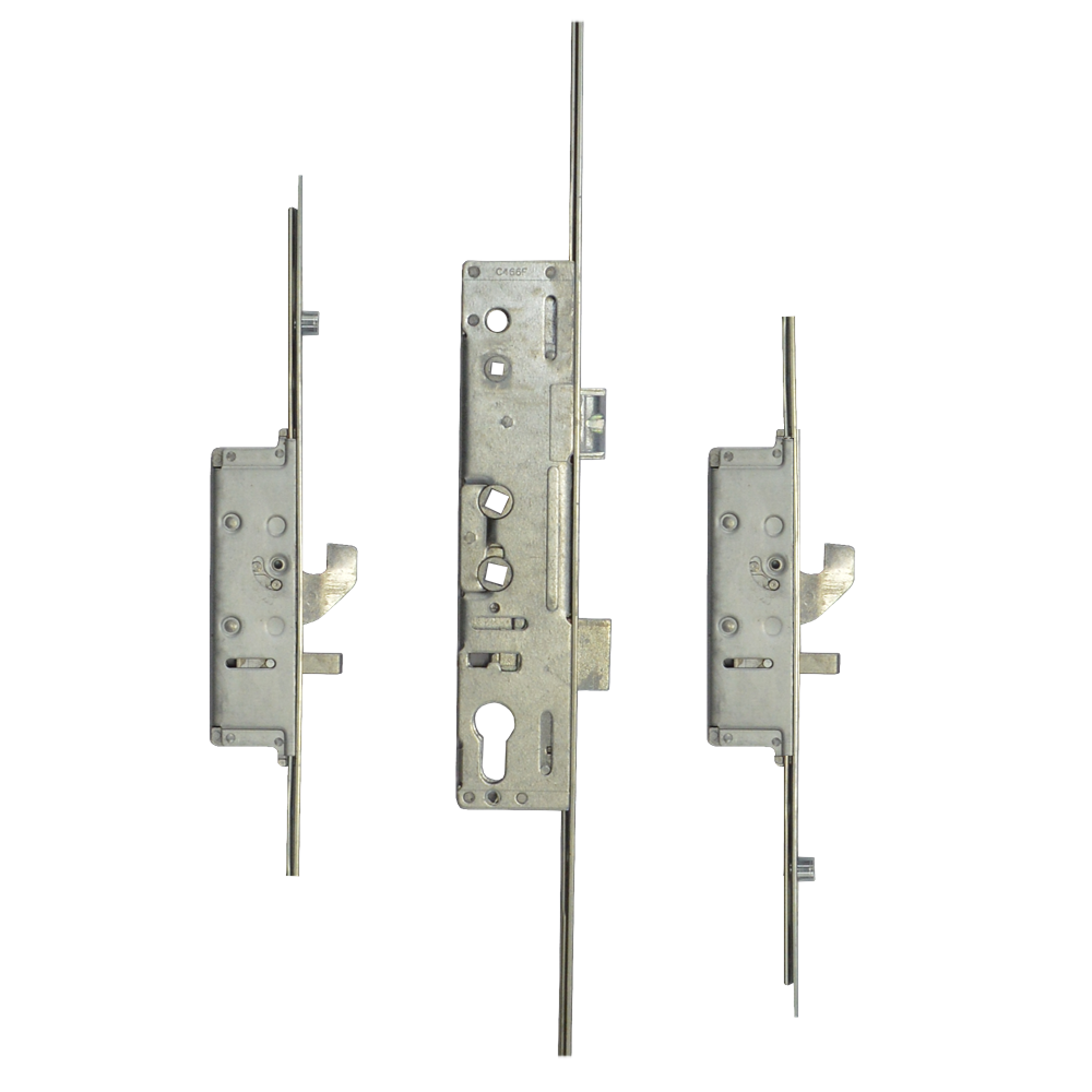 LOCKMASTER Lever Operated Latch & Deadbolt Twin Spindle - 2 Hook 2 Anti-Lift 2 Roller - 35/92-62
