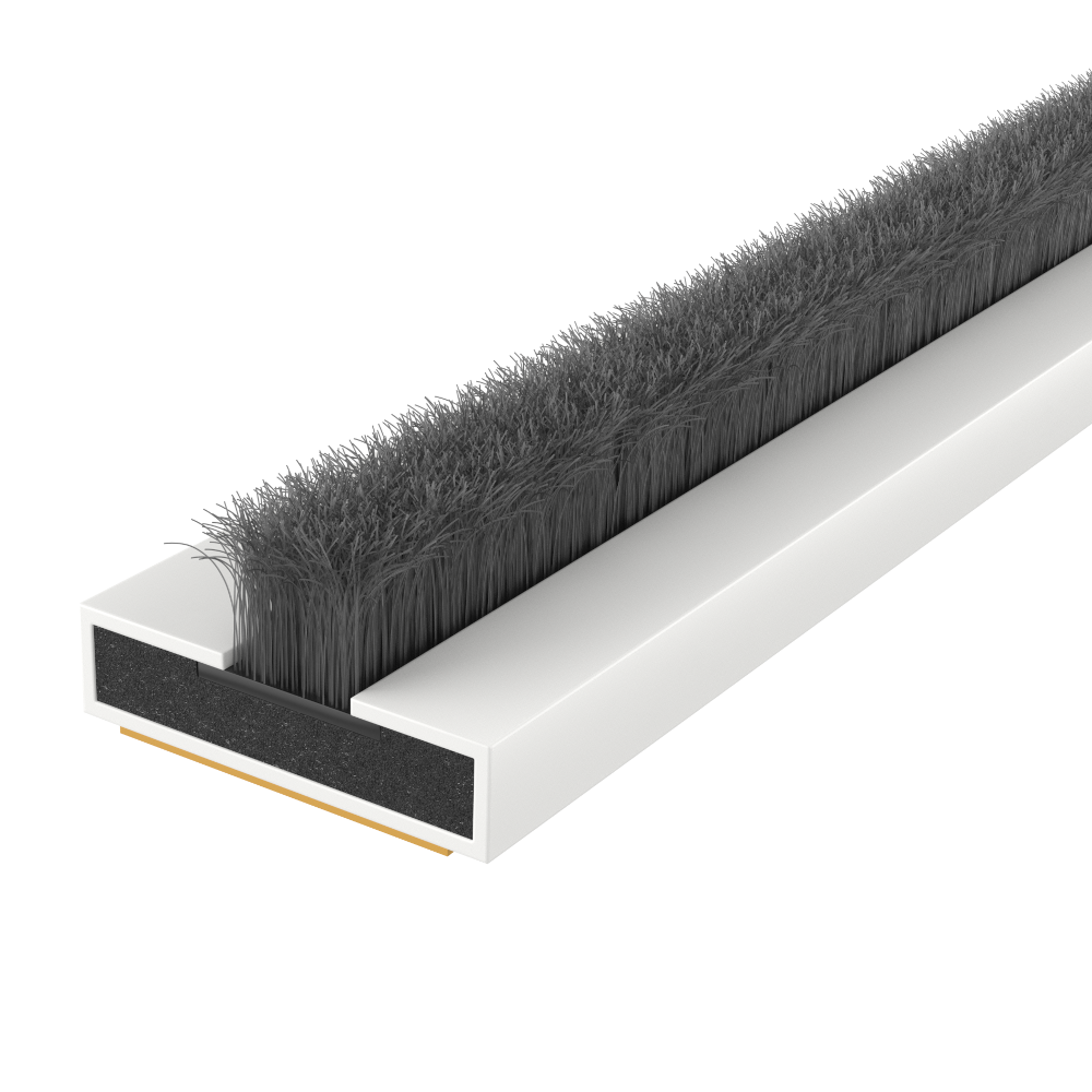 FIRESTOP Intumescent Strip 2.1m x 4mm Fire & Smoke Brush Seal - 15mm White (1/2 - 1 Hour) FS122