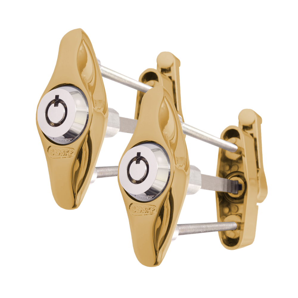 SASHSTOP Original Sash Stopper - Keyed Alike Pair - Brass