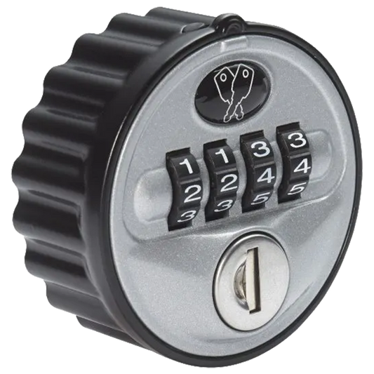 L&F 2800 Mechanical Combination Lock - Black Trim Silver Face