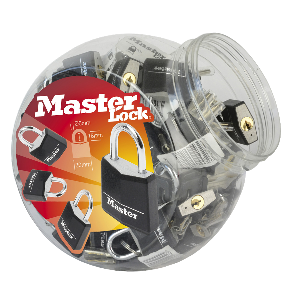 MASTER LOCK Aluminium Padlock Countertop Jar - 48 Padlocks