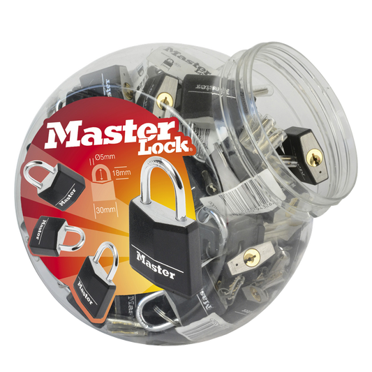 MASTER LOCK Aluminium Padlock Countertop Jar - 48 Padlocks