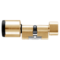 EVVA AirKey Euro Double Proximity & Turn Cylinder - Sizes 62mm to 92mm Polished Brass