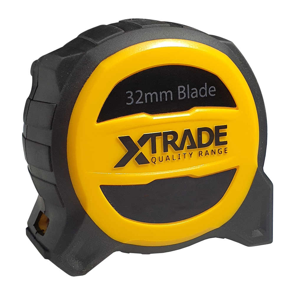 XTRADE Robust Retractable 32mm Wide Tape Measure - 8 Metre