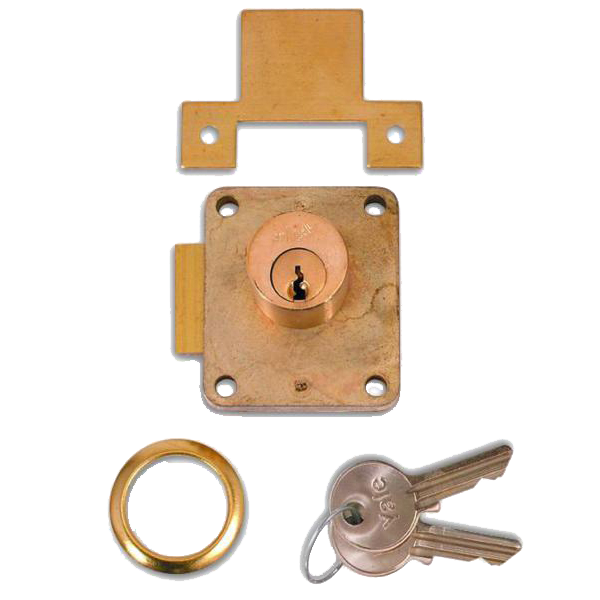 YALE 076S Cylinder Straight Cupboard Springlock - 22mm PB KD LH Bagged