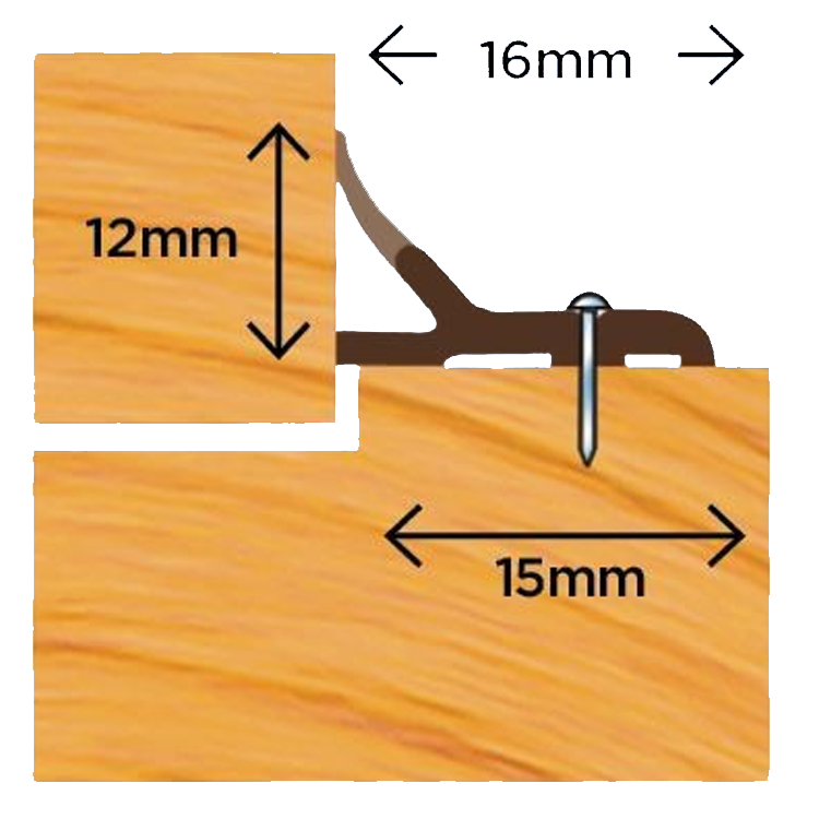 EXITEX Windor Pin Fixed Dualhard Door Seal - Brown
