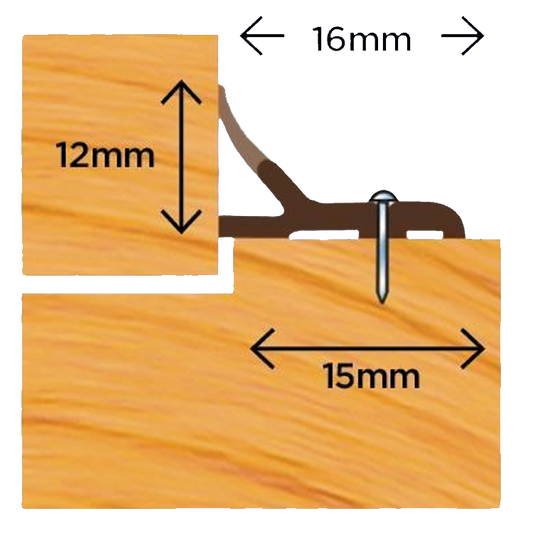 EXITEX Windor Pin Fixed Dualhard Door Seal - Brown