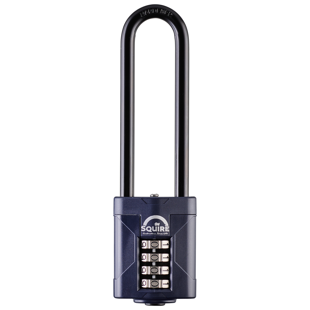 SQUIRE CP50 Series 50mm Steel Shackle Combination Padlock - CP50/4 100mm Long Shackle Boxed