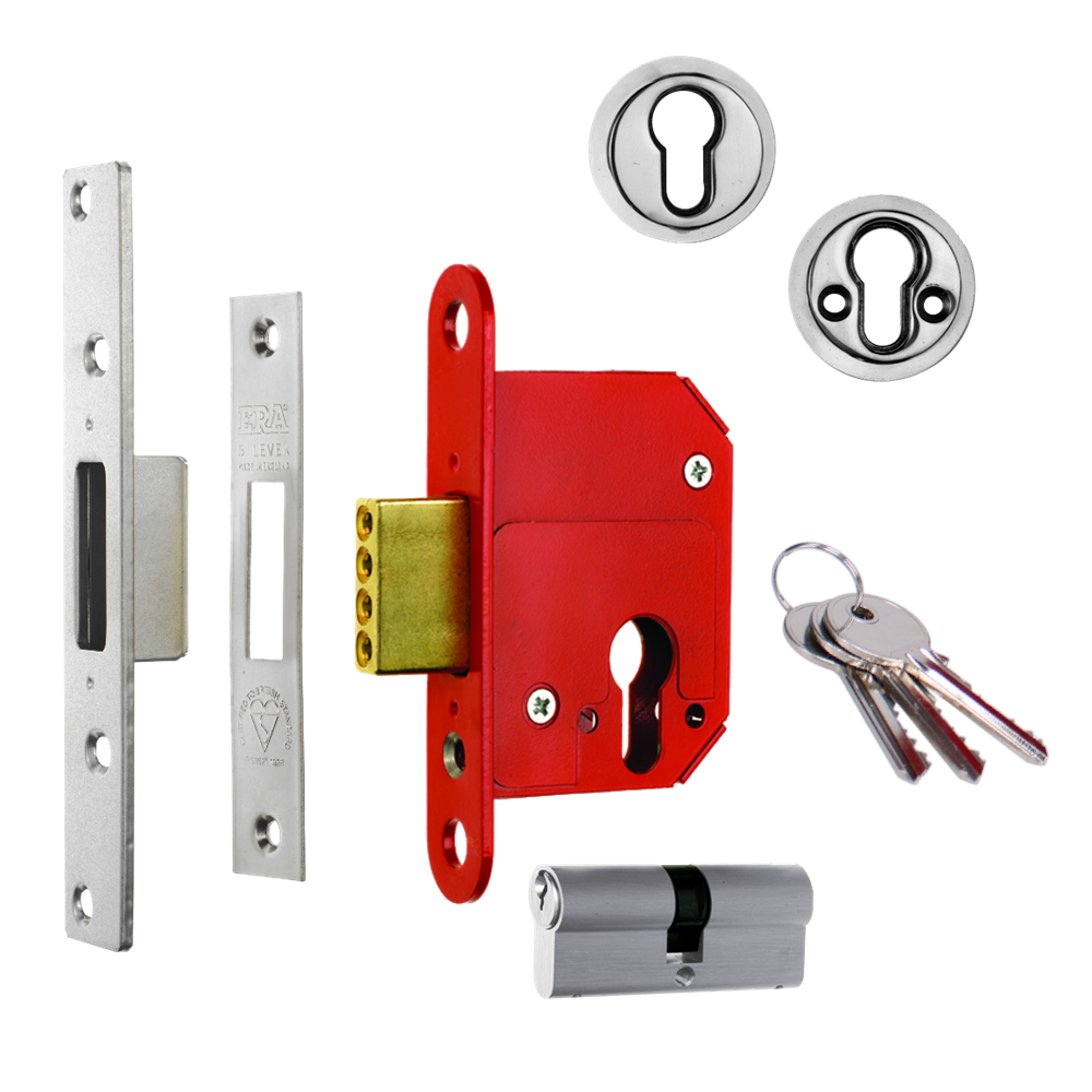 ERA 263 & 363 Fortress BS Euro Deadlock With Cylinder - 64mm PC KD Boxed