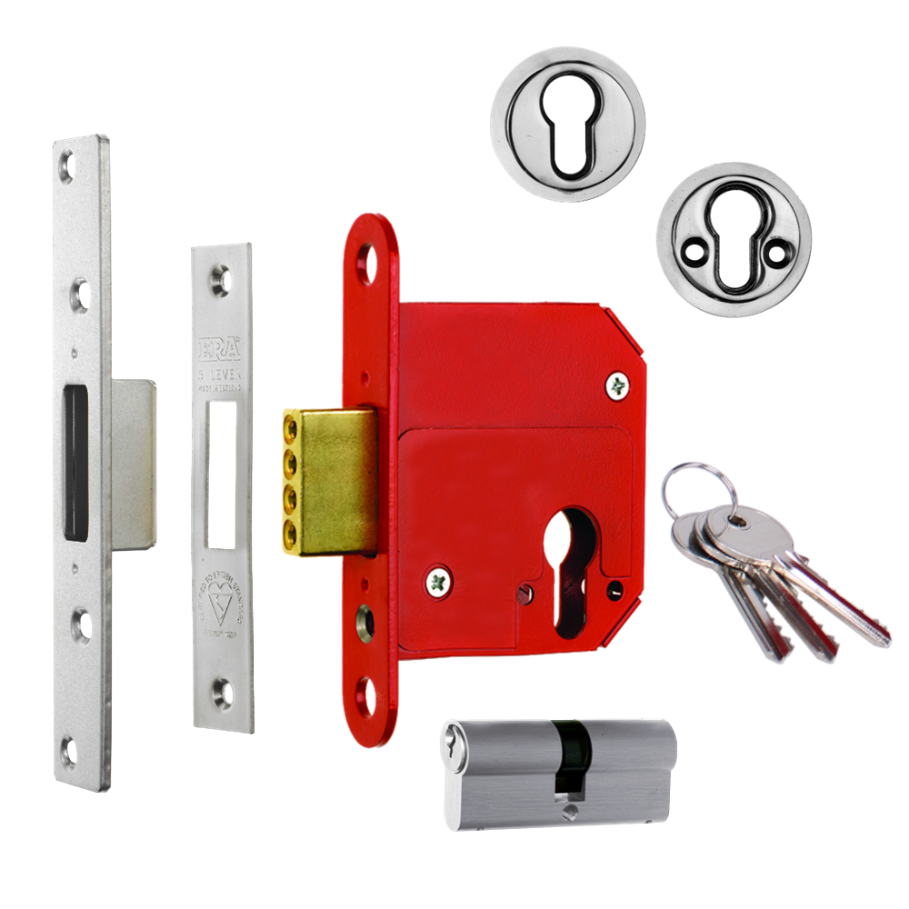 ERA 263 & 363 Fortress BS Euro Deadlock With Cylinder - 76mm PC KD Boxed