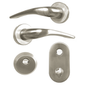 HOOPLY FT09 Lever Handle On Rose & Escutcheon Set with Thumbturn - Stainless Steel - Right Hand