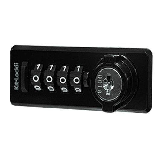 CODELOCKS KitLock KL20 Horizontal Mechanical Combination Lock With Auto Scramble - KL20 Black LH