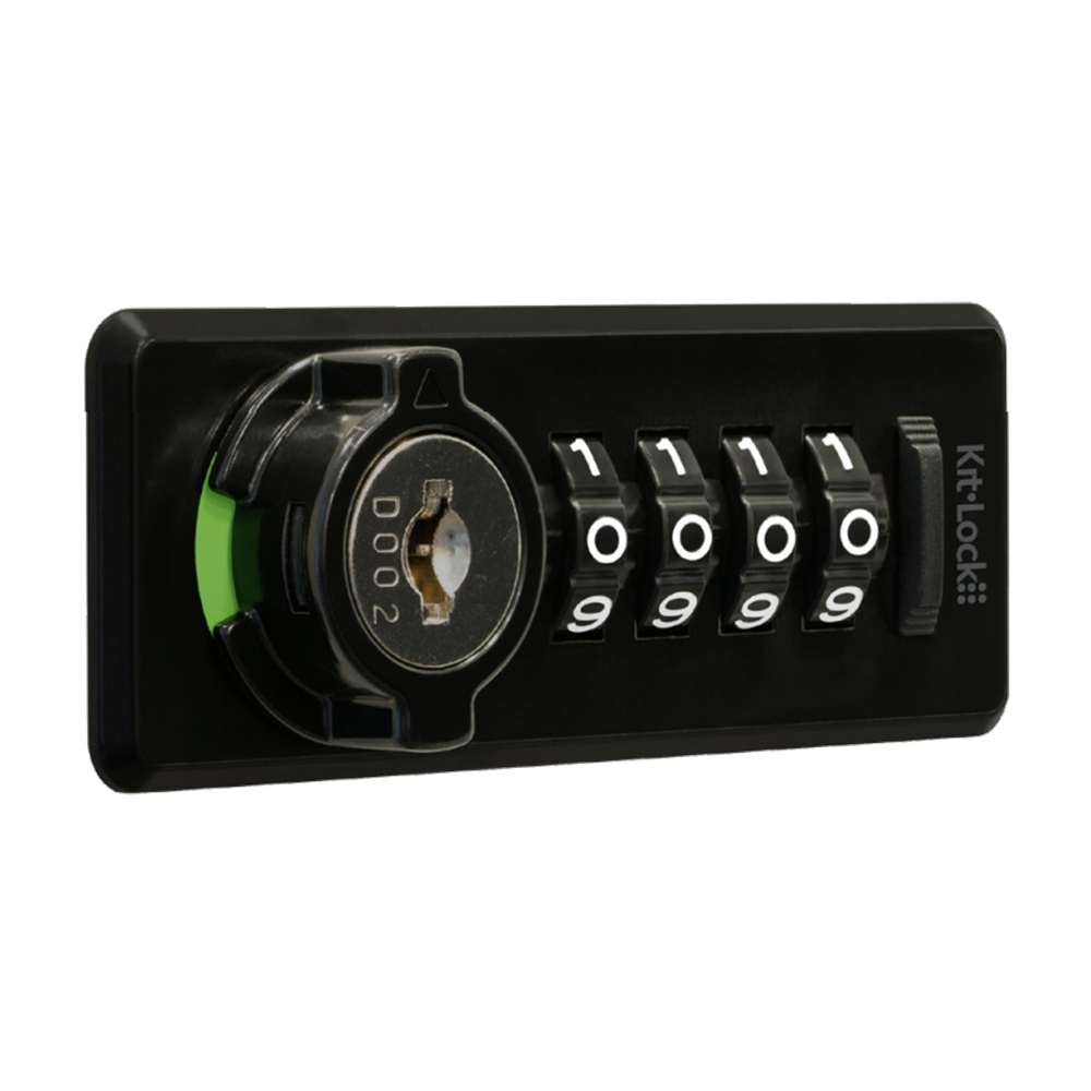 CODELOCKS KitLock KL20 Horizontal Mechanical Combination Lock With Auto Scramble - KL20 Black RH