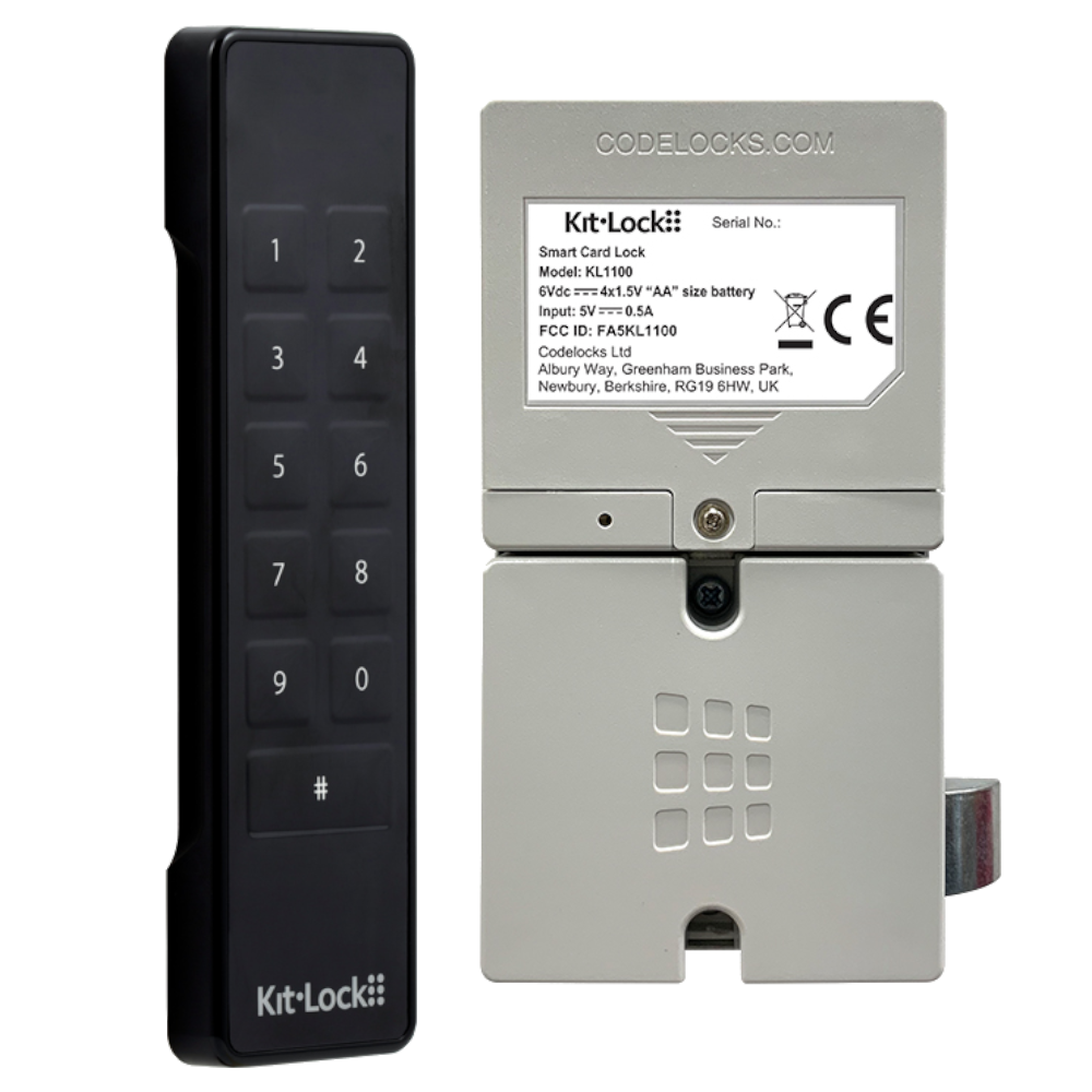CODELOCKS KitLockFlex KL1100 KeyPad Locker Lock With Powered Latch - KL1100 Black