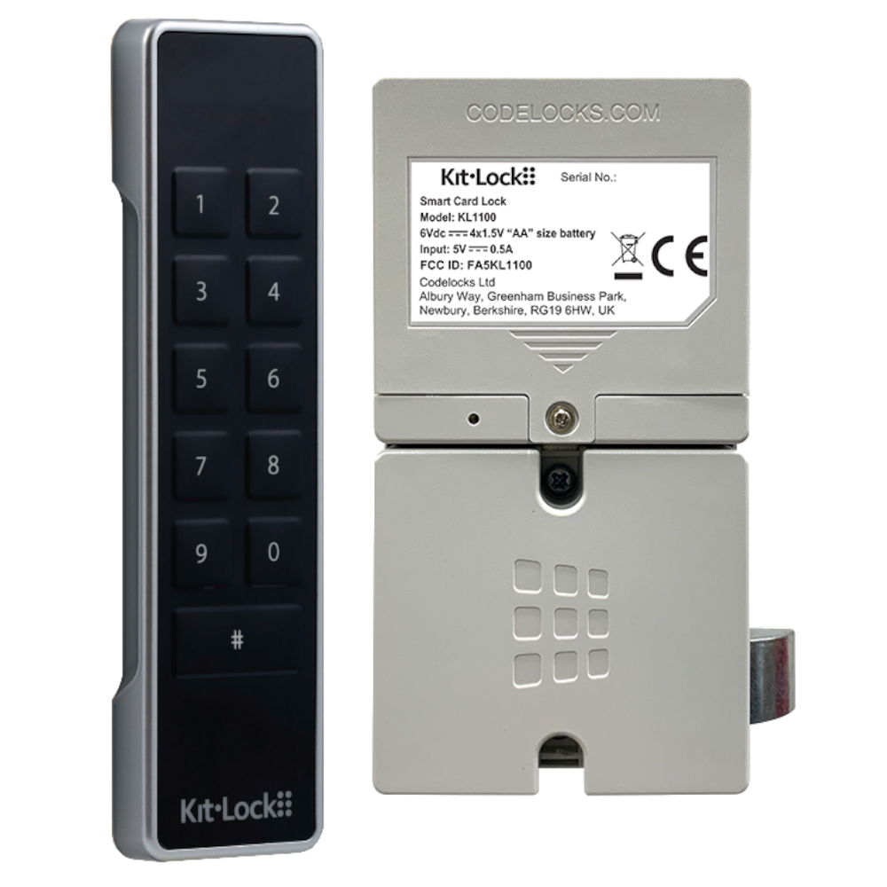 CODELOCKS KitLockFlex KL1100 KeyPad Locker Lock With Powered Latch - KL1100 Silver