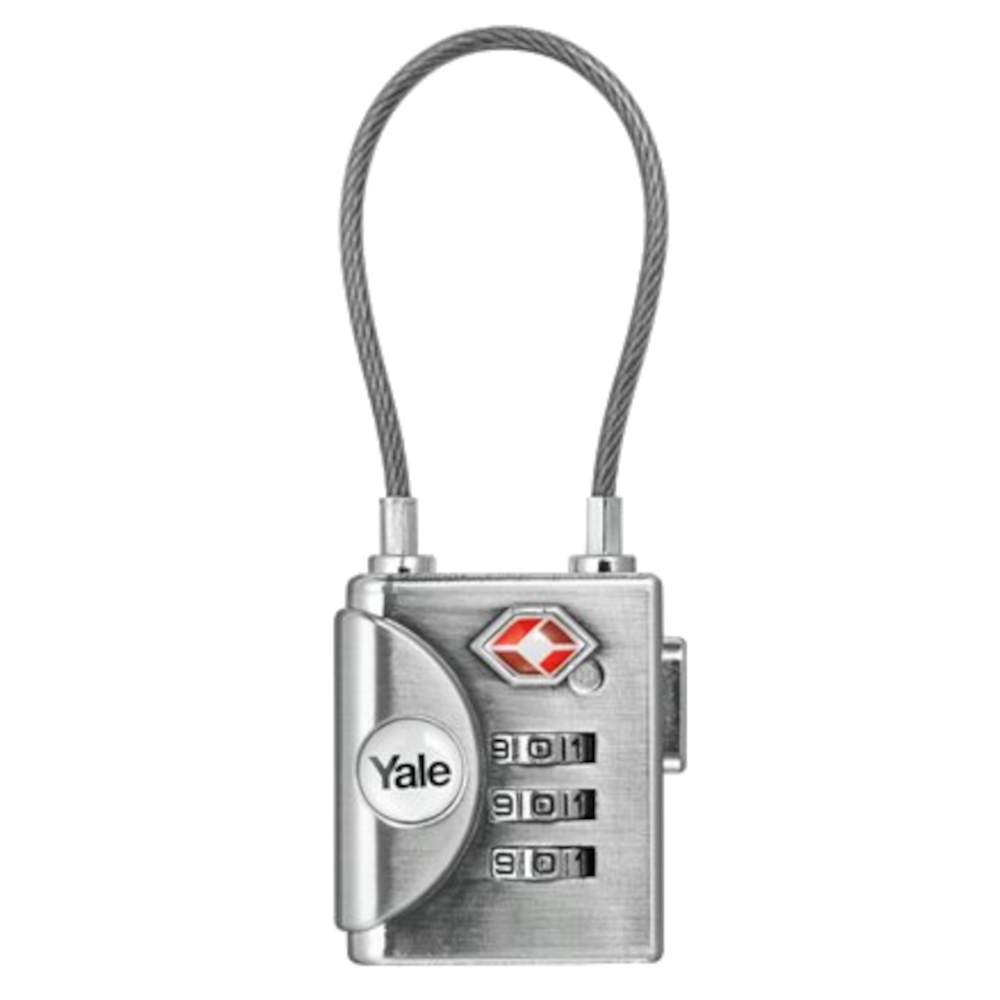 YALE YTP3 TSA Soft Shackle Combination Padlock - Silver
