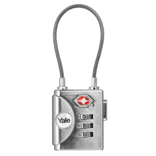 YALE YTP3 TSA Soft Shackle Combination Padlock - Silver