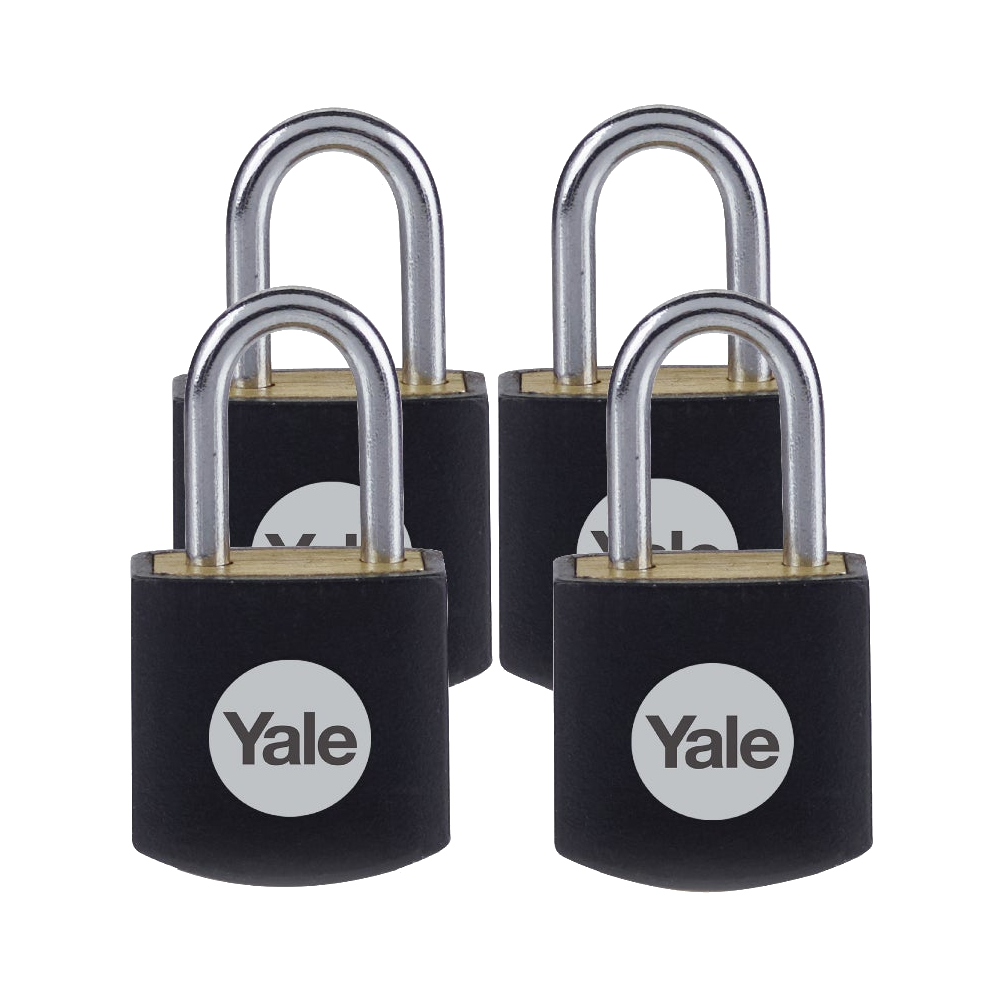 YALE Y110JB Brass Open Shackle Padlock - Pack of 4 - Pack of 4