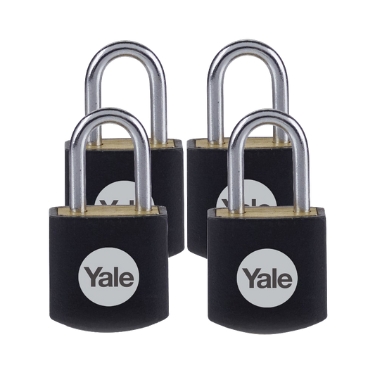 YALE Y110JB Brass Open Shackle Padlock - Pack of 4 - Pack of 4
