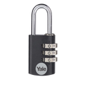 YALE YE3CB Aluminium Open Shackle Combination Padlock - 28mm