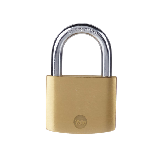 YALE Y110B Brass Open Shackle Padlock - 50mm Single Keyed To Differ