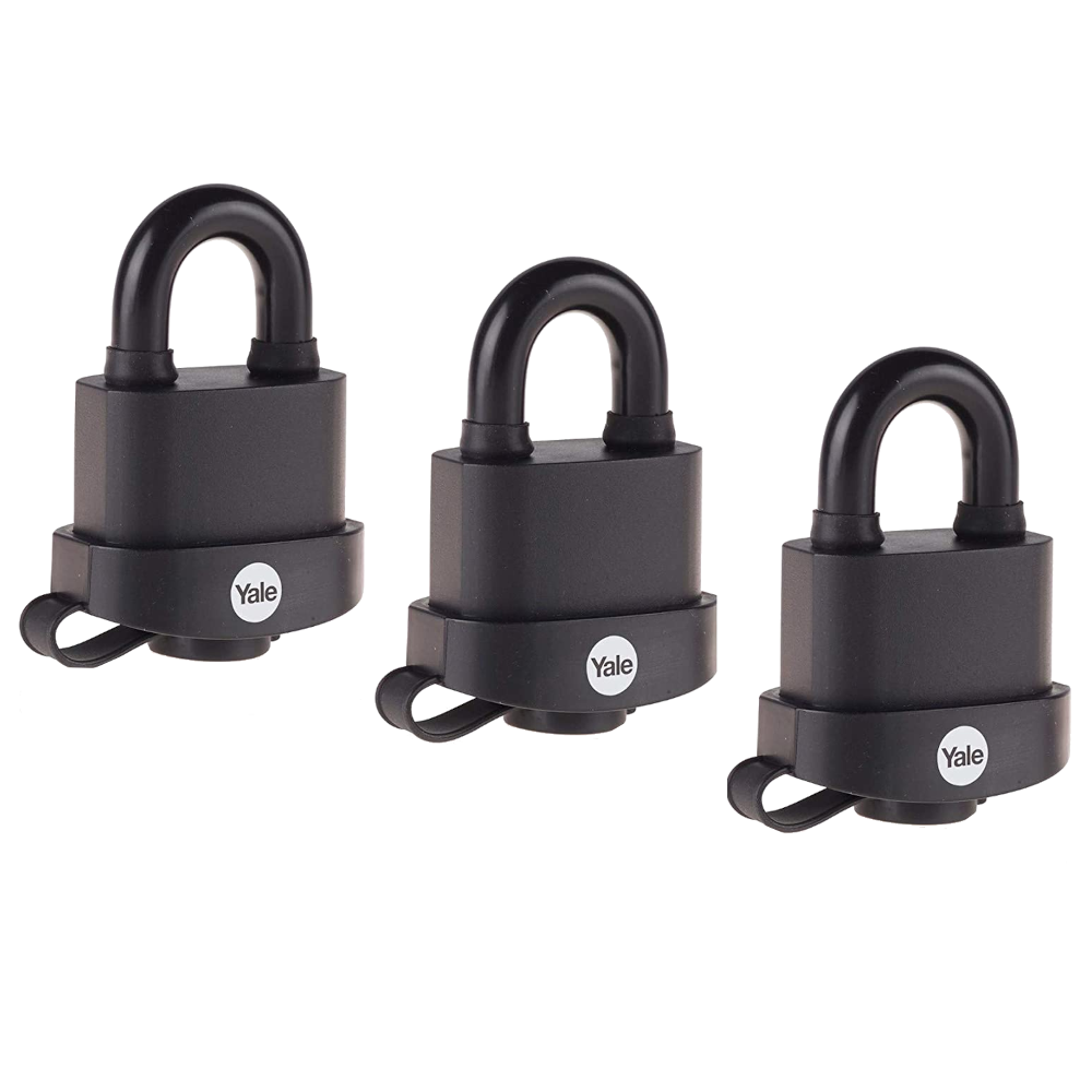 YALE Y220B High Security Open Shackle Weatherproof Padlock - 51mm - Pack of 3
