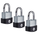 YALE Y125B High Security Laminated Steel Open Shackle Padlock - 40mm - Pack of 3