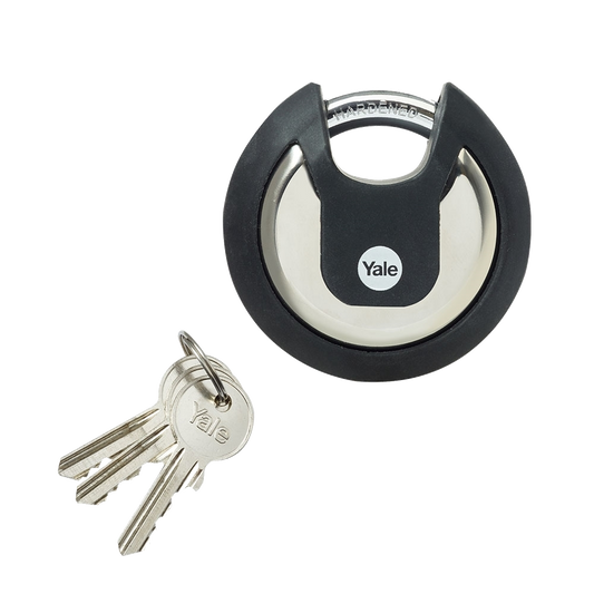 YALE Y130B Maximum Security Stainless Steel Discus Padlock With Cover - 70mm