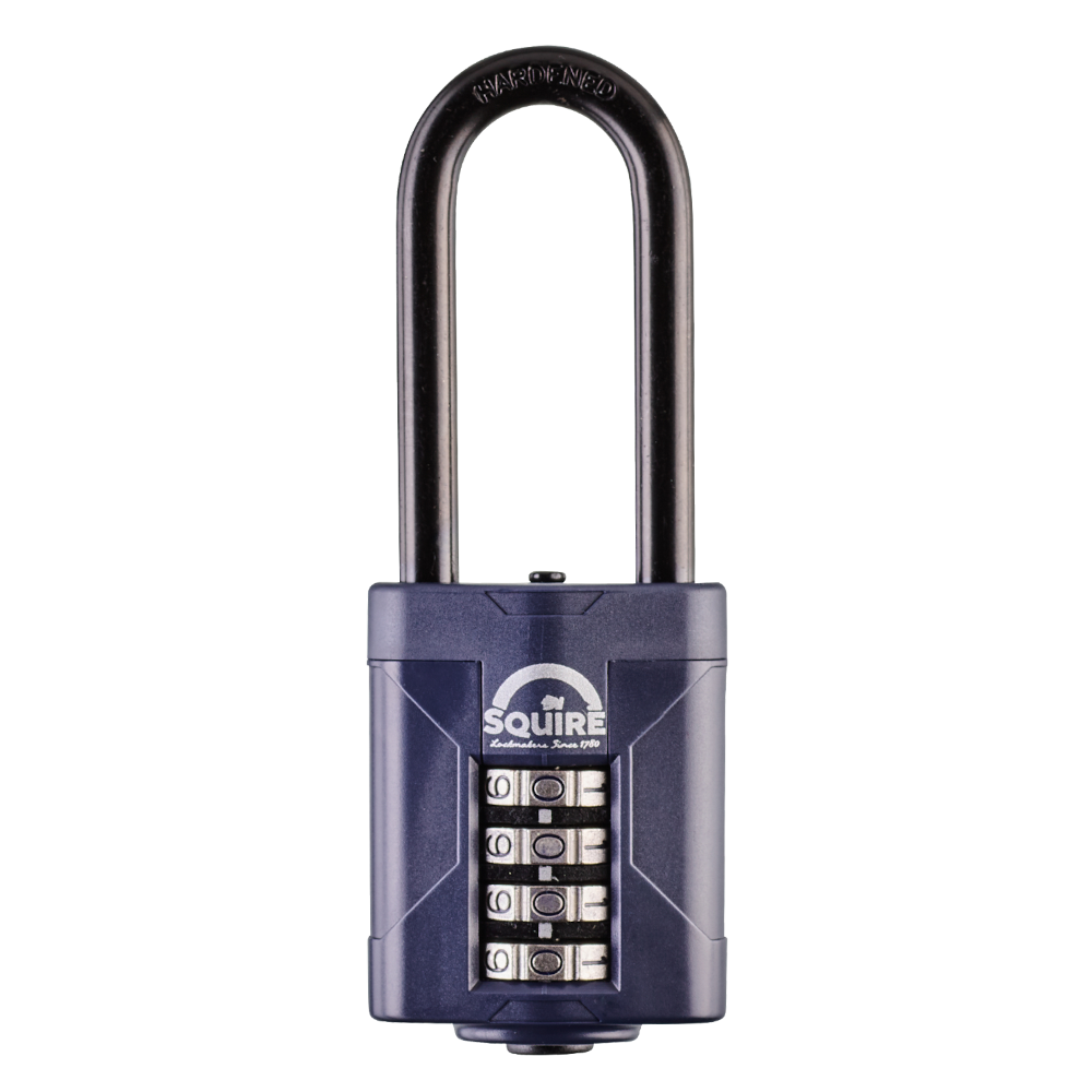 SQUIRE CP50 Series 50mm Steel Shackle Combination Padlock - CP50/2.5/BX 64mm Long Shackle Boxed