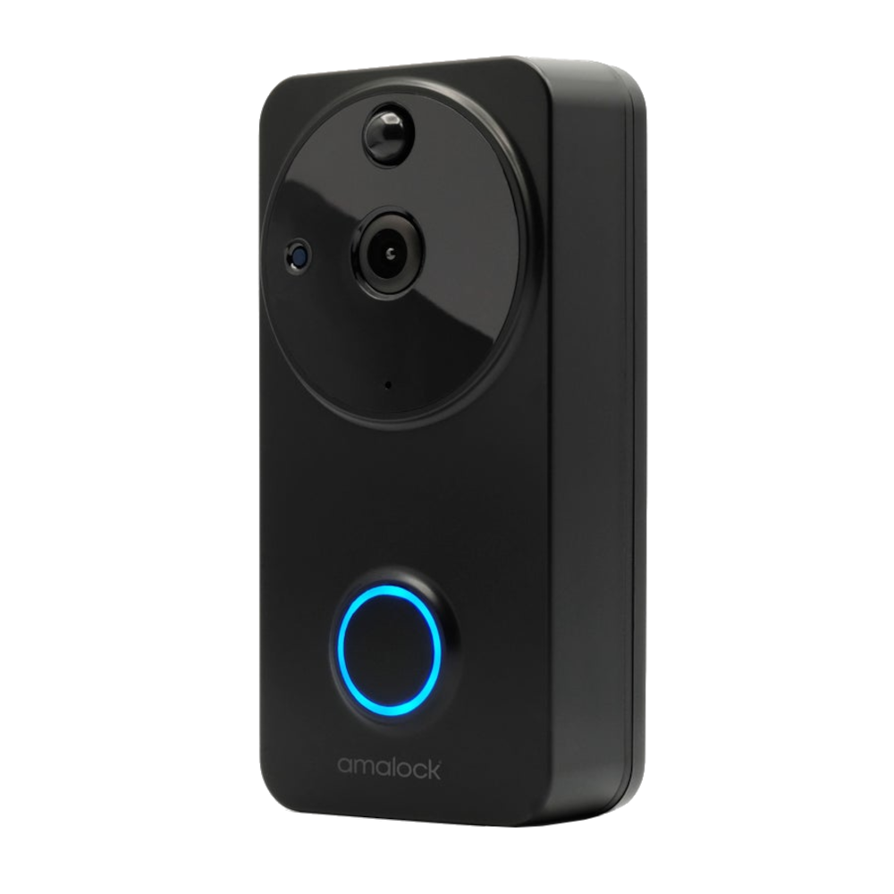 AMALOCK DB101 Wireless Wi-Fi Video Doorbell c/w Door Chime - Black
