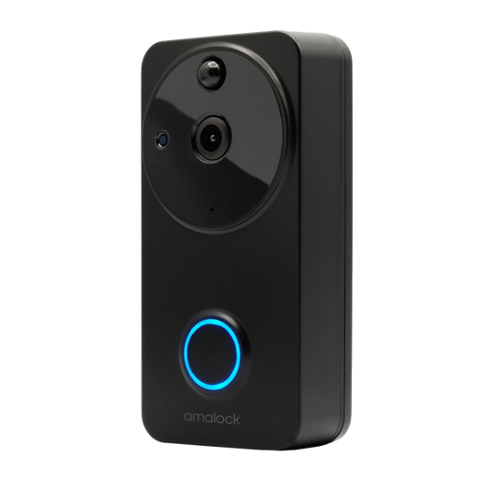 AMALOCK DB101 Wireless Wi-Fi Video Doorbell c/w Door Chime - Black