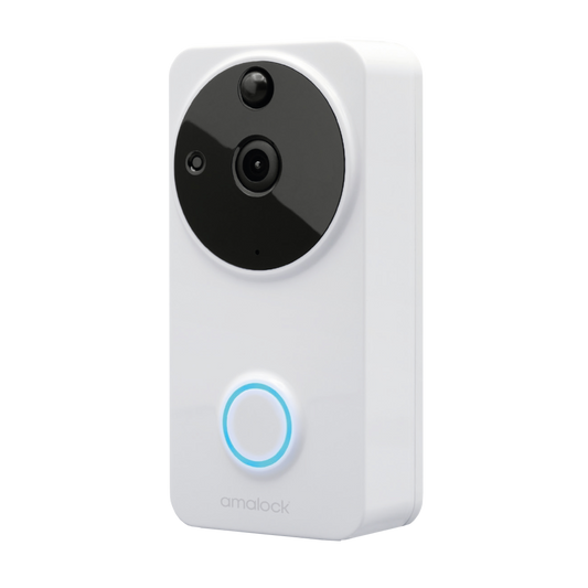 AMALOCK DB101 Wireless Wi-Fi Video Doorbell c/w Door Chime - White