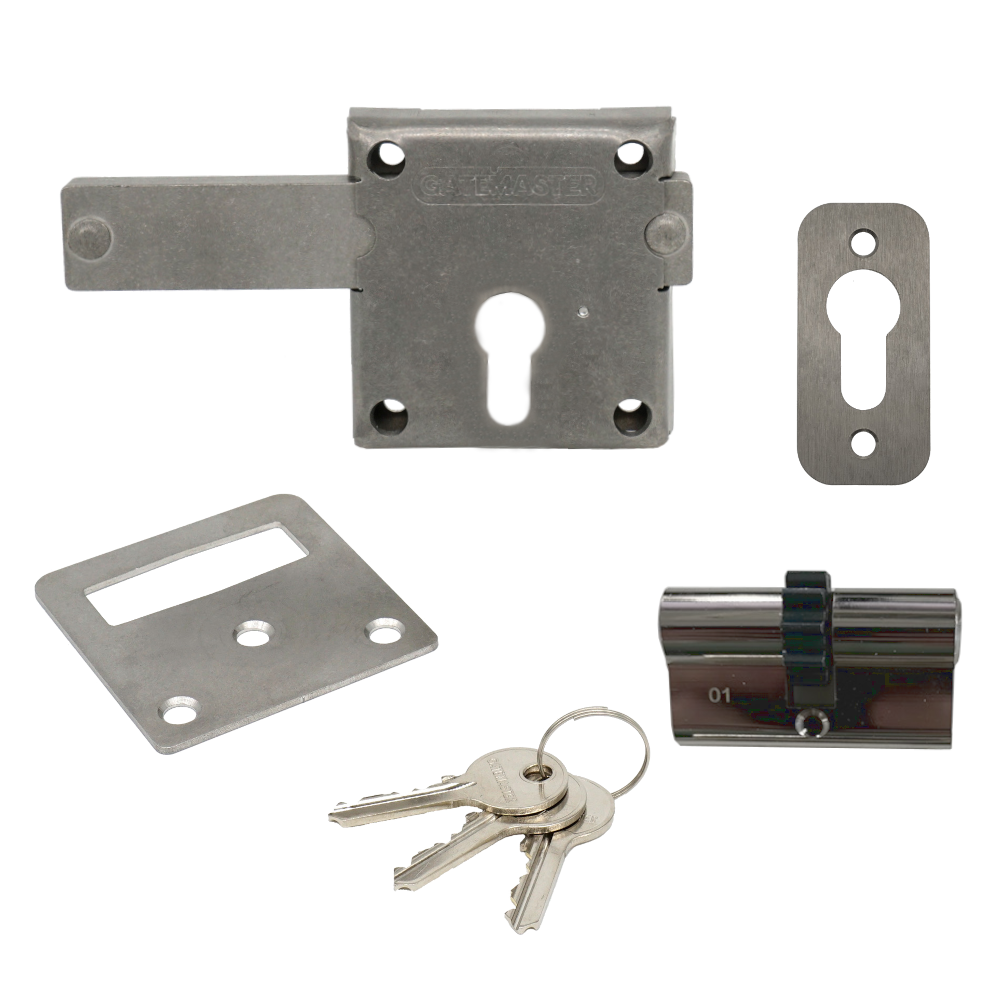 GATEMASTER Long Throw Gate Locking Bolt With Cylinder - For Gates Up To 24mm Depth GLB
