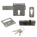 GATEMASTER Long Throw Gate Locking Bolt With Cylinder - For Gates Up To 60mm Depth GLB02