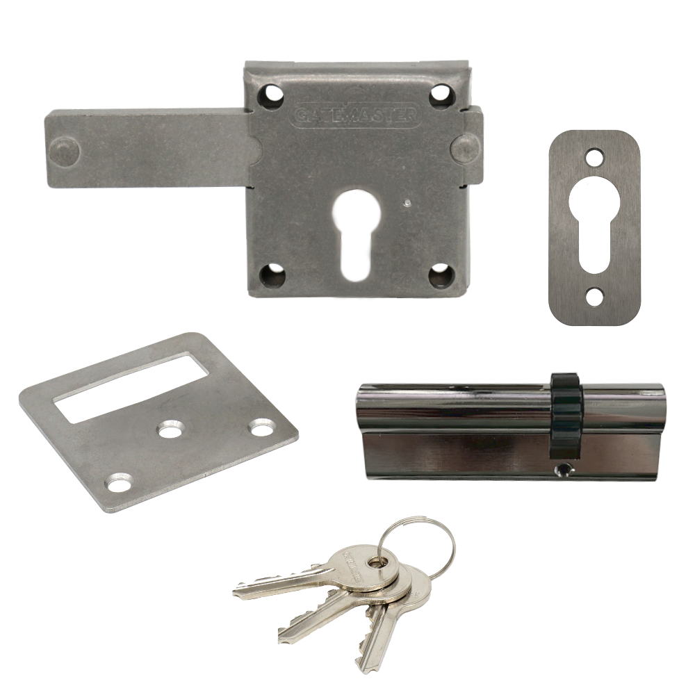 GATEMASTER Long Throw Gate Locking Bolt With Cylinder - For Gates Up To 60mm Depth GLB02