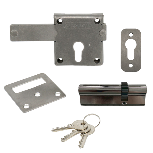 GATEMASTER Long Throw Gate Locking Bolt With Cylinder - For Gates Up To 60mm Depth GLB02