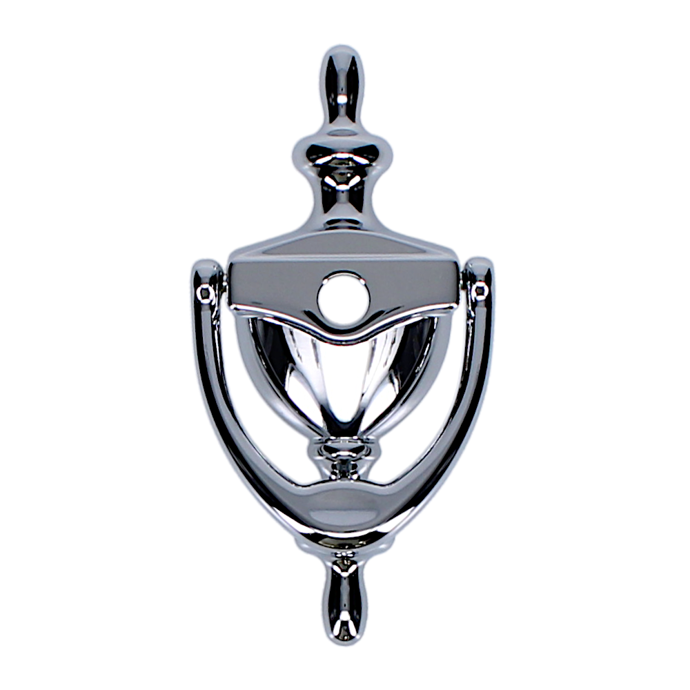 AVOCET Affinity Traditional Victorian Urn Door Knocker With Cut For Viewer - Chrome