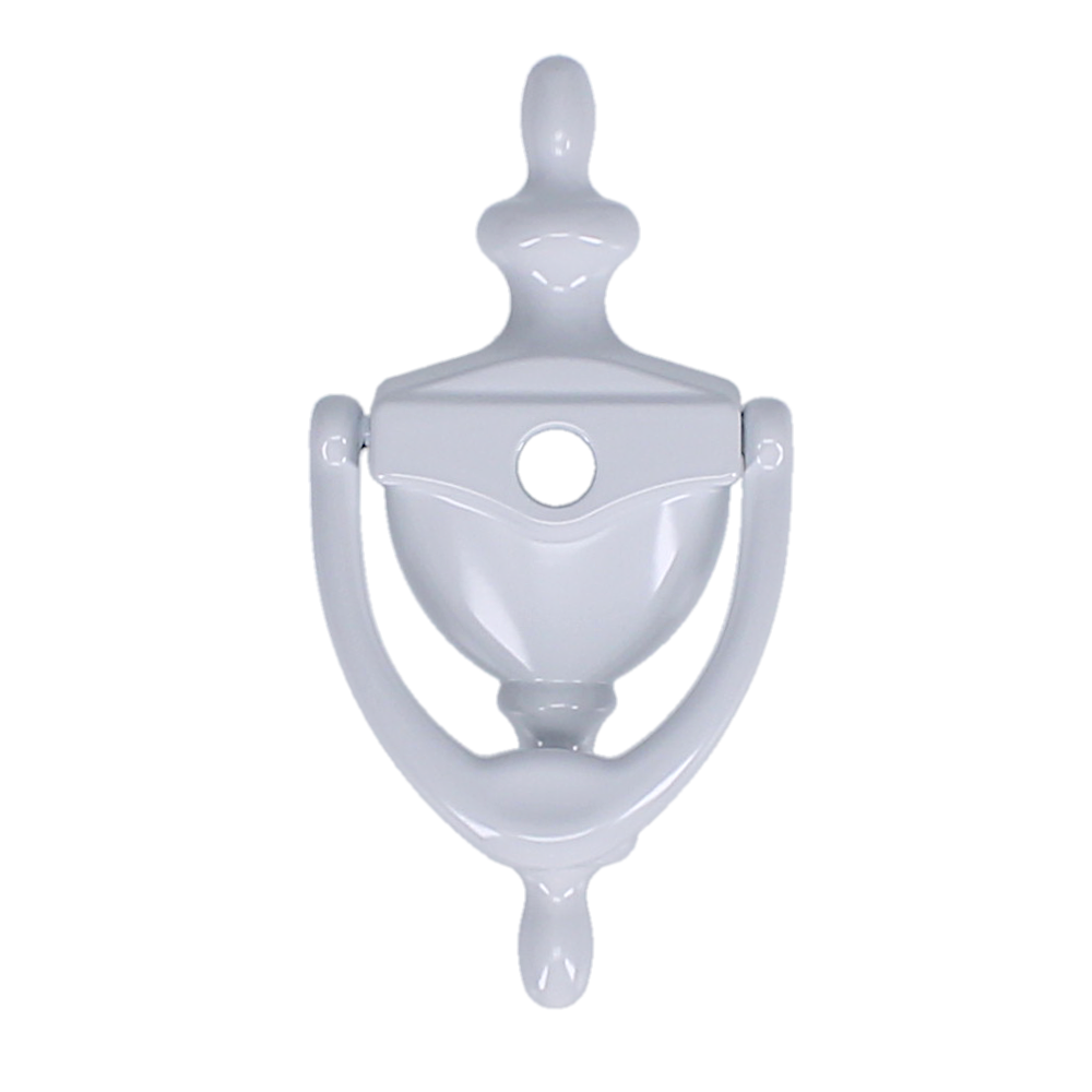 AVOCET Affinity Traditional Victorian Urn Door Knocker With Cut For Viewer - White