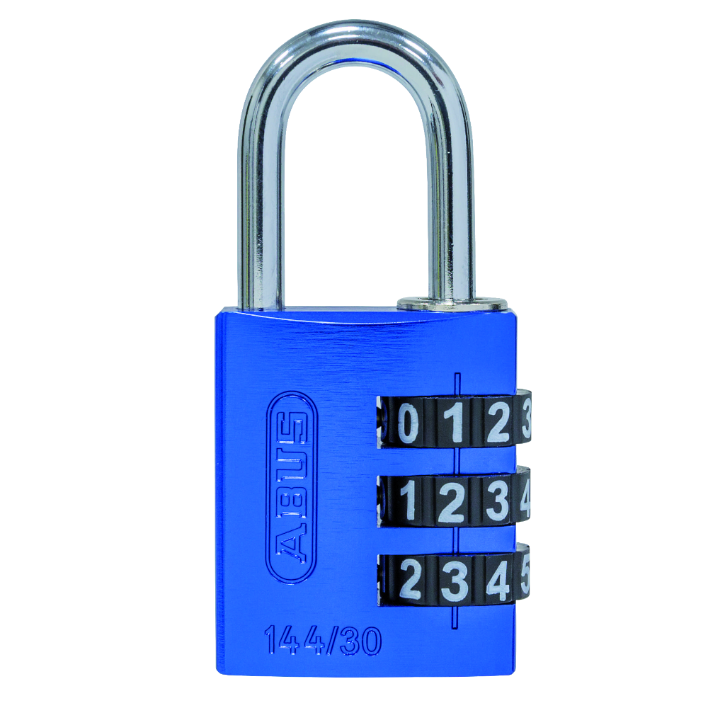 ABUS 144/30 Combination Padlock 30mm Body - Blue (3 Wheel)