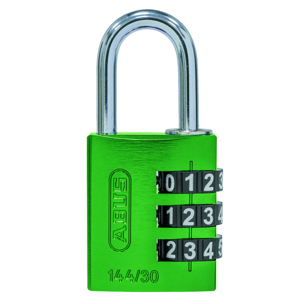 ABUS 144/30 Combination Padlock 30mm Body - Green (3 Wheel)
