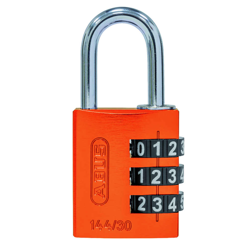 ABUS 144/30 Combination Padlock 30mm Body - Orange (3 Wheel)