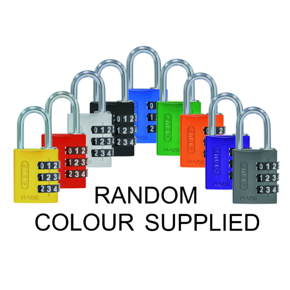 ABUS 144/30 Combination Padlock 30mm Body - Assorted Colours (3 Wheel)