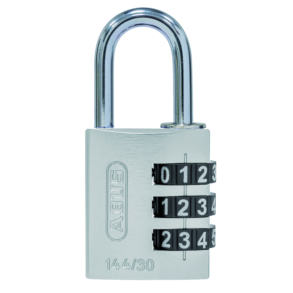 ABUS 144/30 Combination Padlock 30mm Body - Silver (3 Wheel)