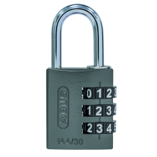 ABUS 144/30 Combination Padlock 30mm Body - Titanium Grey (3 Wheel)