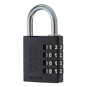 ABUS 144/40 Combination Padlock 40mm Body - Black (4 Wheel)
