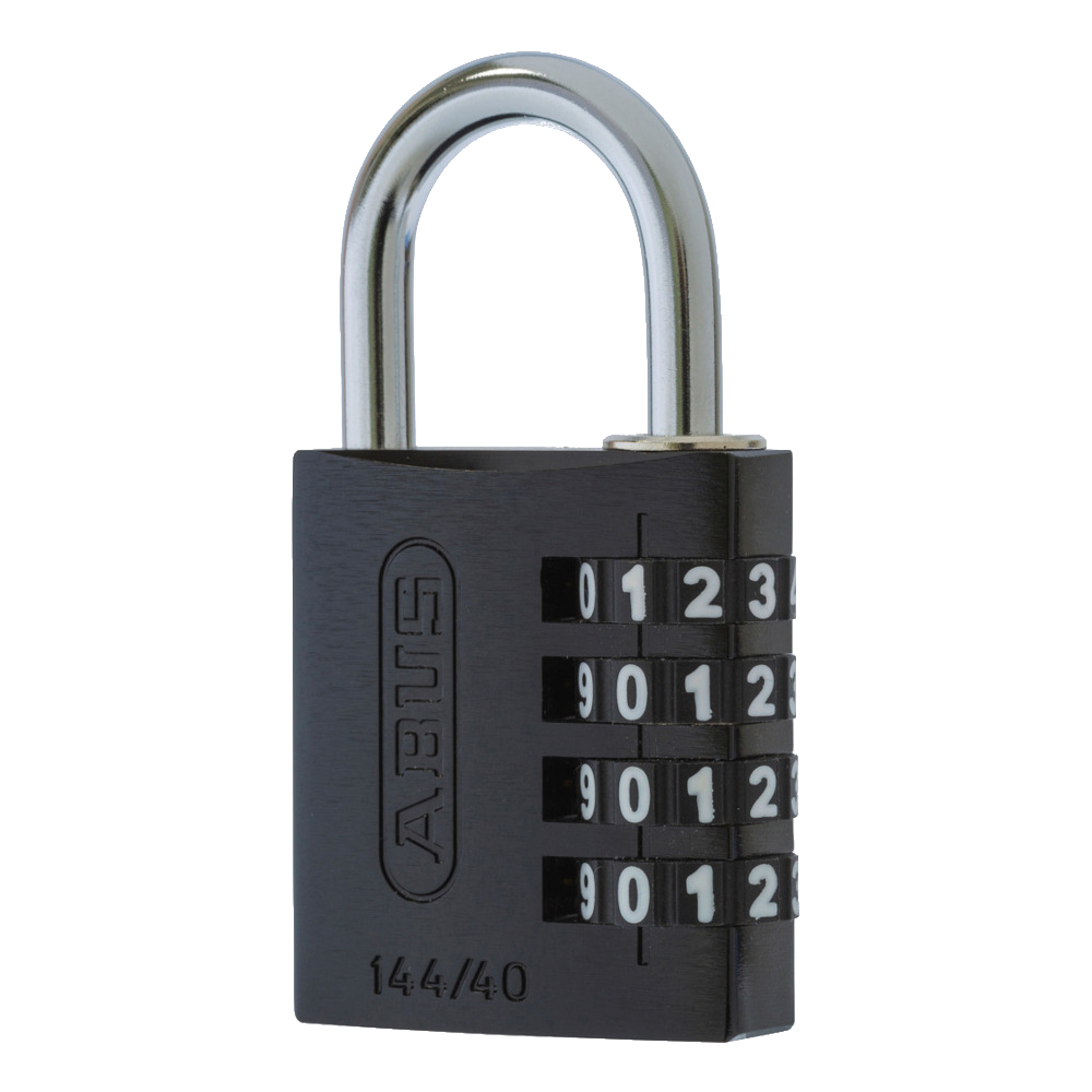 ABUS 144/40 Combination Padlock 40mm Body - Black (4 Wheel)
