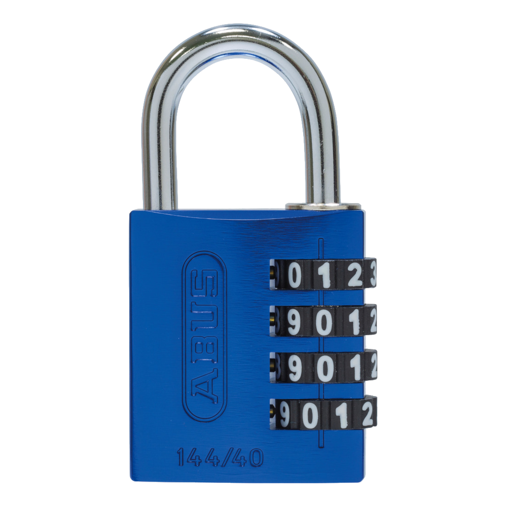 ABUS 144/40 Combination Padlock 40mm Body - Blue (4 Wheel)