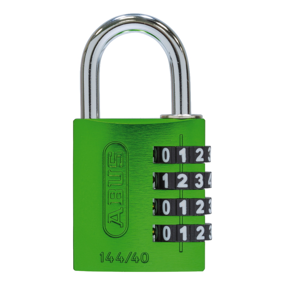 ABUS 144/40 Combination Padlock 40mm Body - Green (4 Wheel)