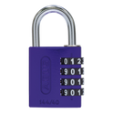 ABUS 144/40 Combination Padlock 40mm Body - Purple (4 Wheel)