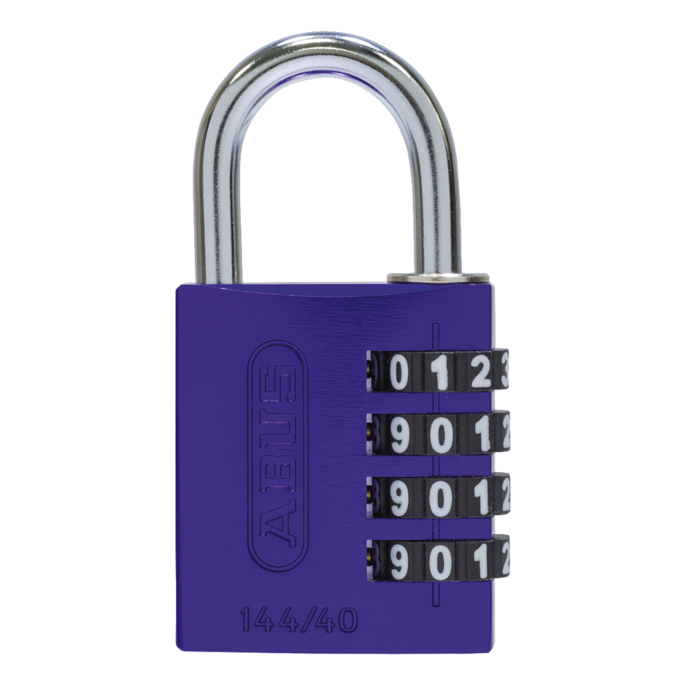 ABUS 144/40 Combination Padlock 40mm Body - Purple (4 Wheel)